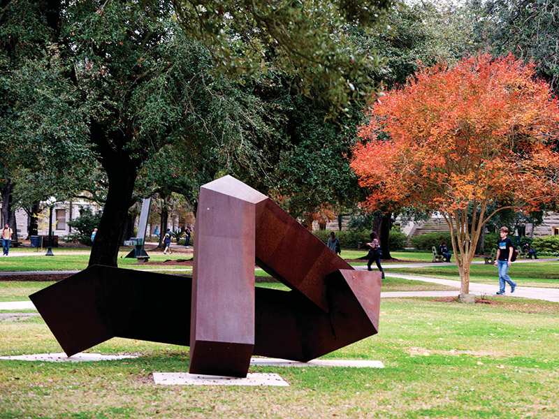 A sculpture on campus